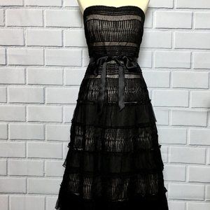 BCBG MAXAZRIA Tiered Strapless Cocktail Dress